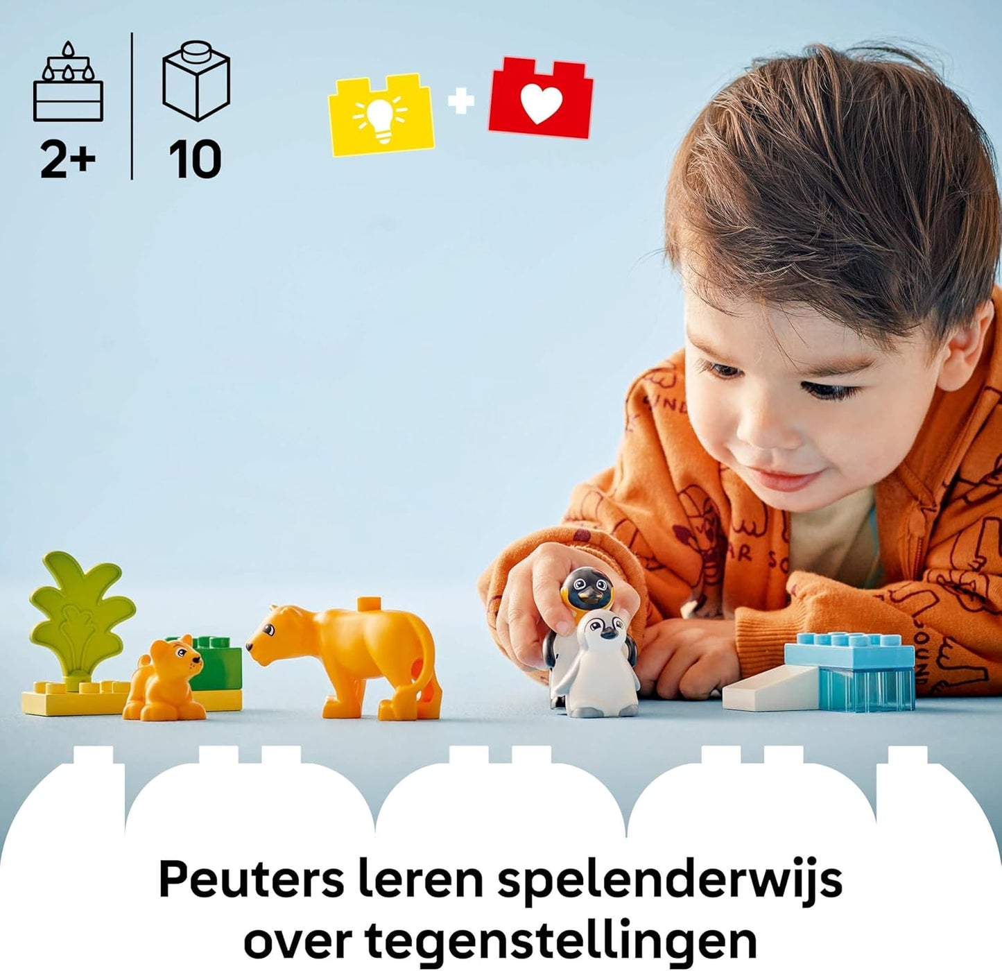LEGO DUPLO Town 10442 Families Van Wilde Dieren: Pinguins en Leeuwen