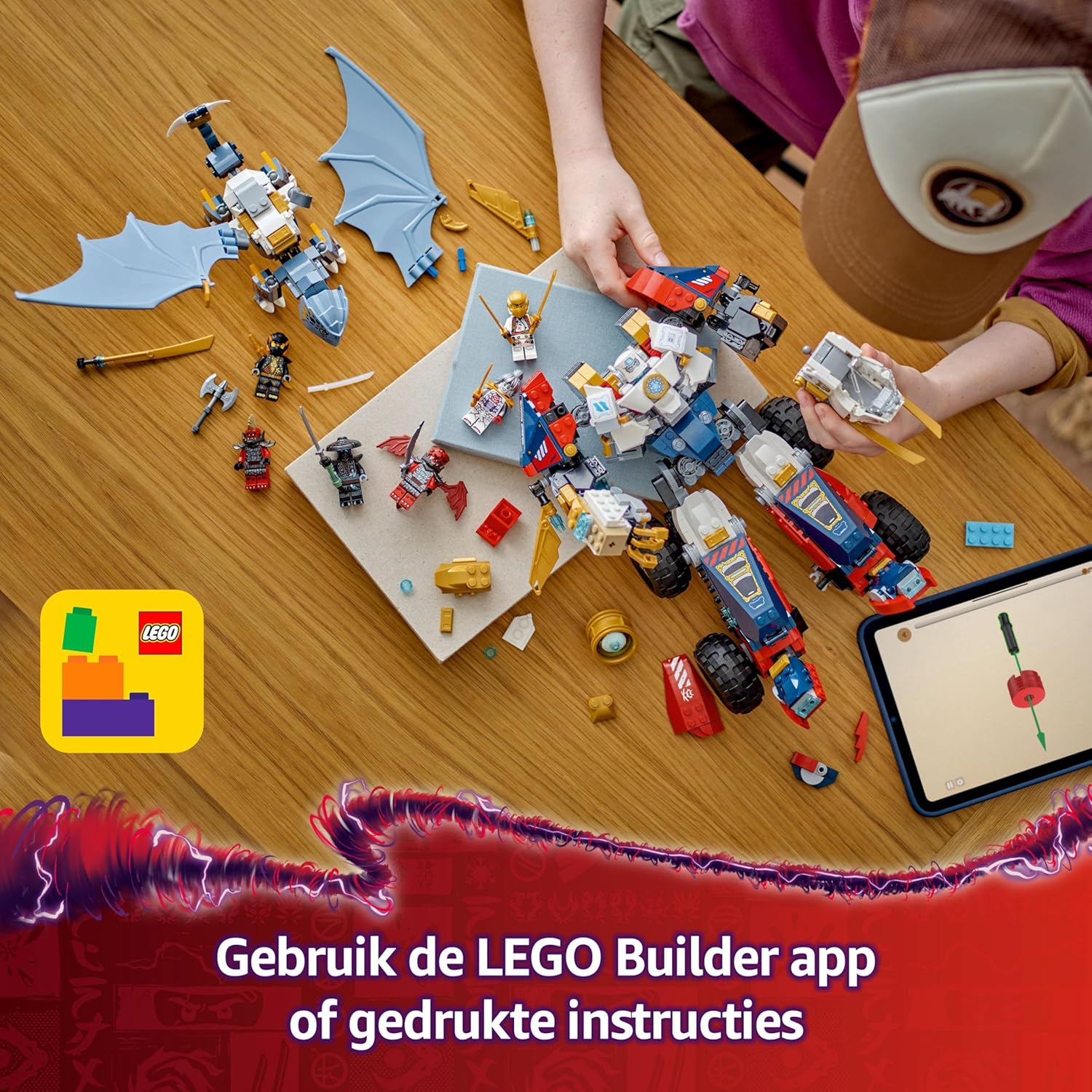 LEGO NINJAGO 4in1 Zanes Ultra-Kombi-Mech - Spielzeug mit Auto Modell - Umbaubar in einen Jet oder Drachen Figur - Inkl. 6 Minifiguren - Bauspielzeug für Jungen und Mädchen ab 9 Jahren 71834