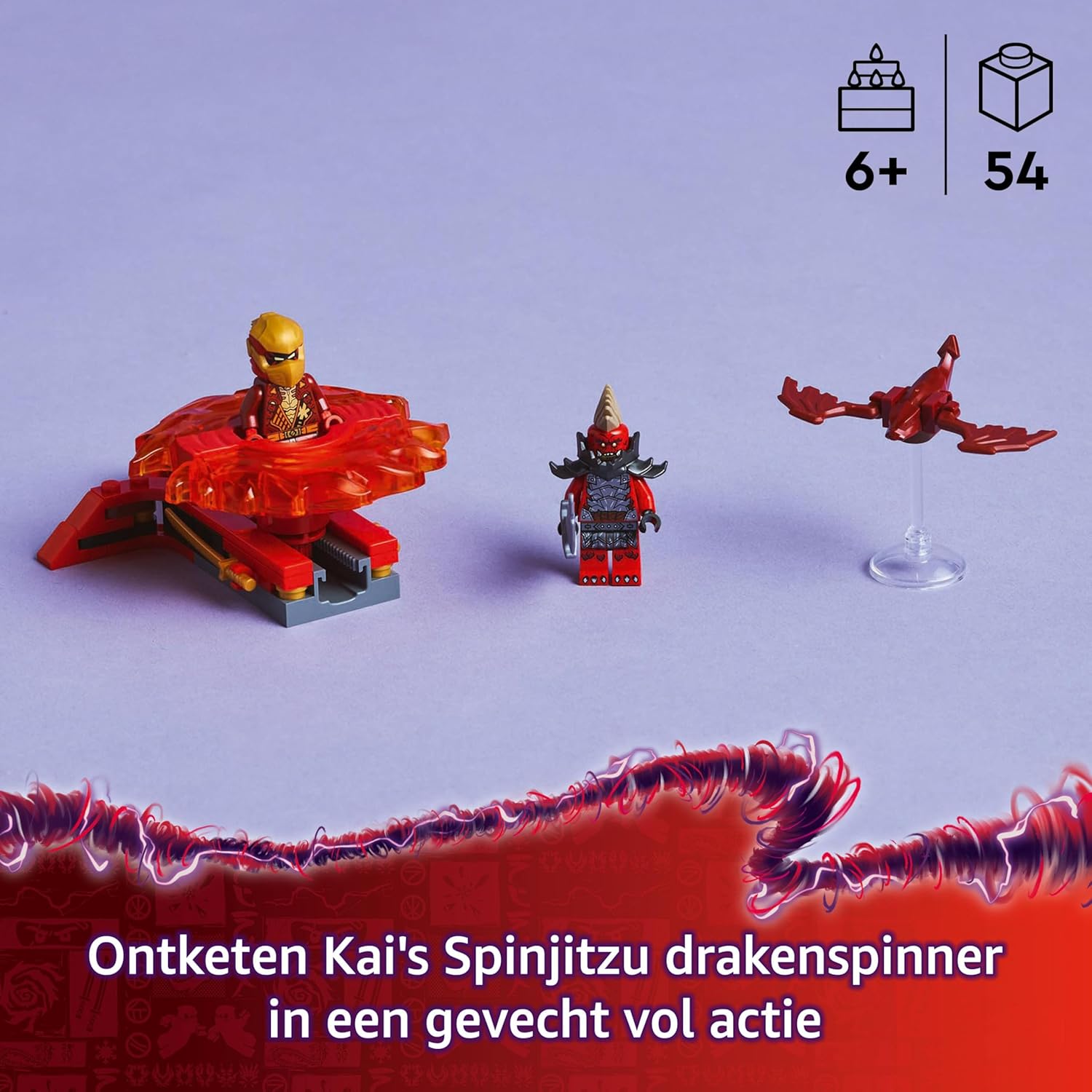 LEGO NINJAGO Kai’s Dragon Spinjitzu Spinner with 2 Minifigures & Flying Elements - Ninja Building Toy for 6+ Year Old Boys & Girls - Small Gift Idea - 71823