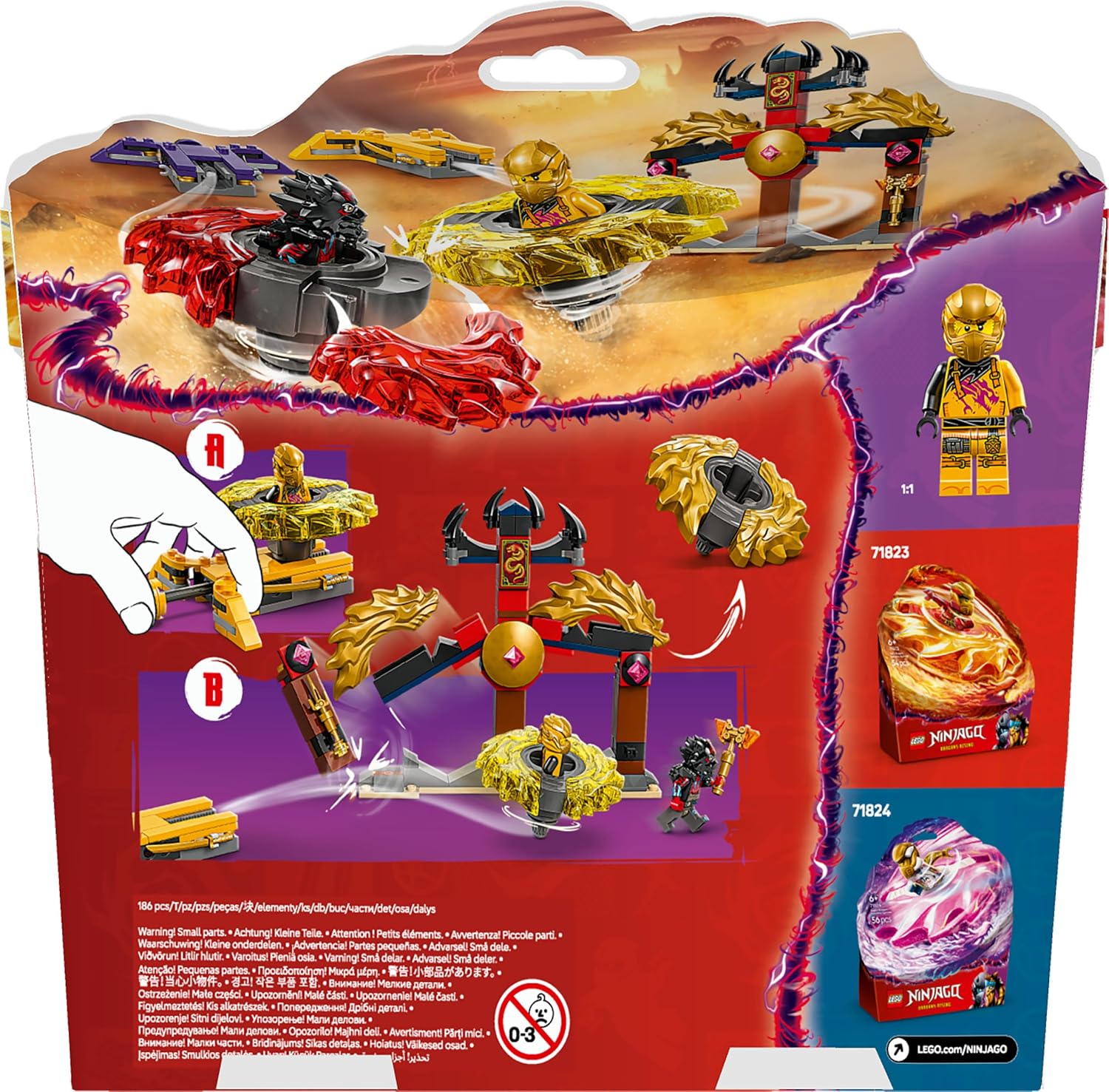 LEGO NINJAGO Drachen-Spinjitzu Battle Pack mit 2 Minifiguren - Ninja Spielzeug mit Spinner für Jungen und Mädchen ab 6 Jahren - Geschenkidee für Fans der TV-Serie Aufstieg der Drachen 71826
