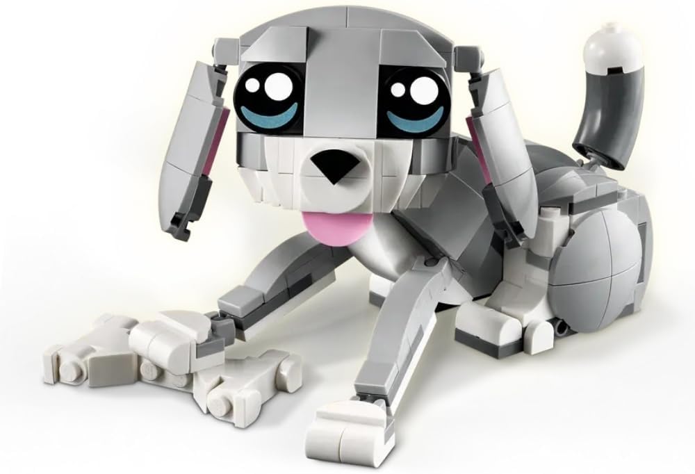 LEGO Creator 3in1 Playful Cat Toy - Transforms into a Pigeon or Pet Dog Figure - Animals Building Set for Kids, 8+ Year Old Girls & Boys - Creative Birthday Gift Idea - 31163