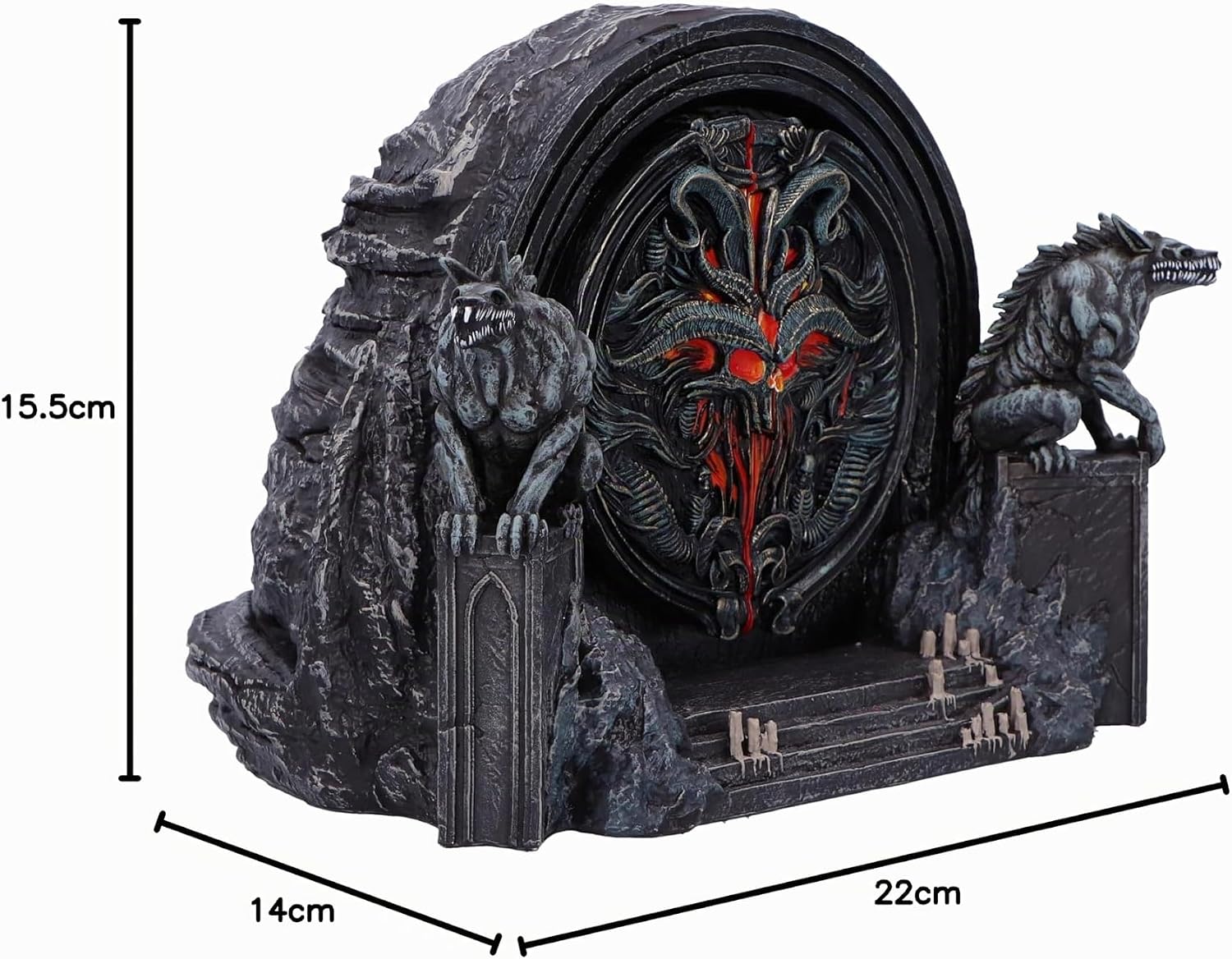 Nemesis Now Diablo IV Hells Gate Box 15,5 cm, resina, nero, licenza ufficiale Diablo Merchandise, scatola per accessori Diablo Gaming, piccolo vano portaoggetti, fusa in resina finissima, dipinta a