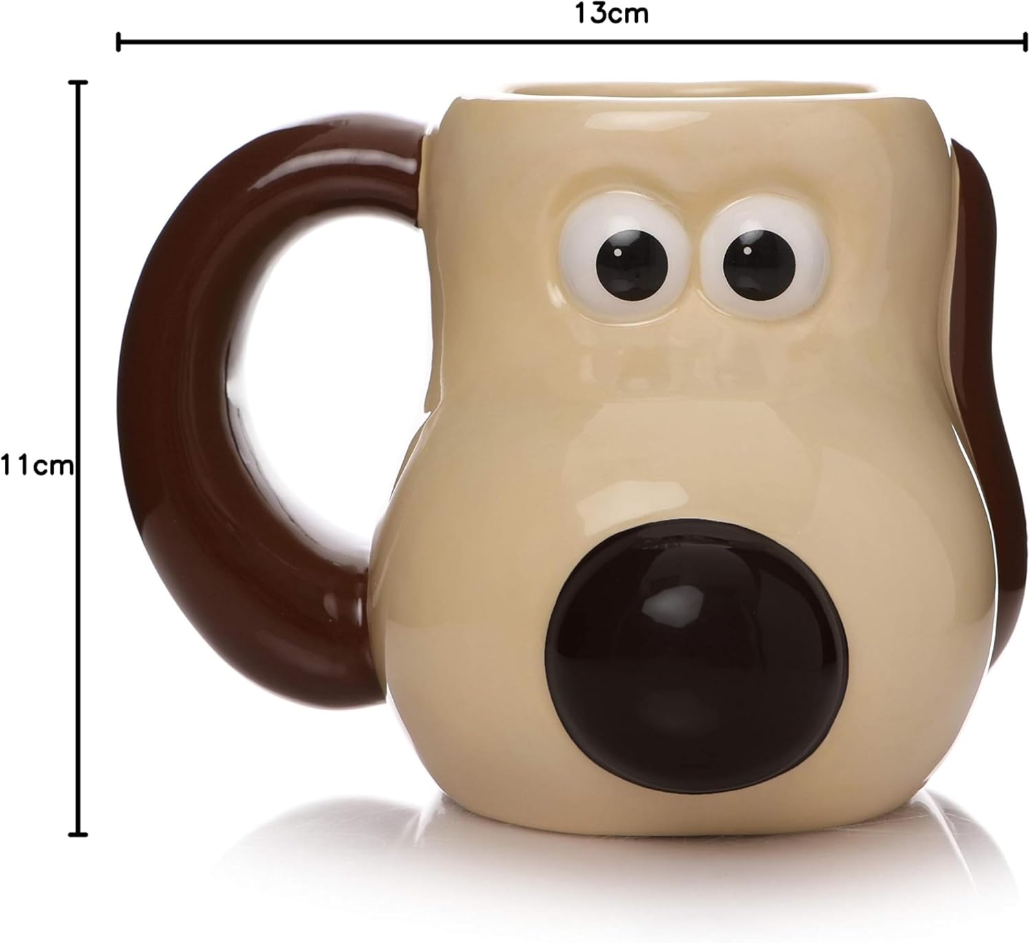 Half Moon Bay Gromit Mug | Wallace and Gromit Mug | Ceramic Coffee Mug | 3D Shaped Coffee Cup & Tea Mug | Funny Mugs for Men | Novelty Mug Large Mug | Wallace and Gromit Gifts | Novelty Gifts for Men