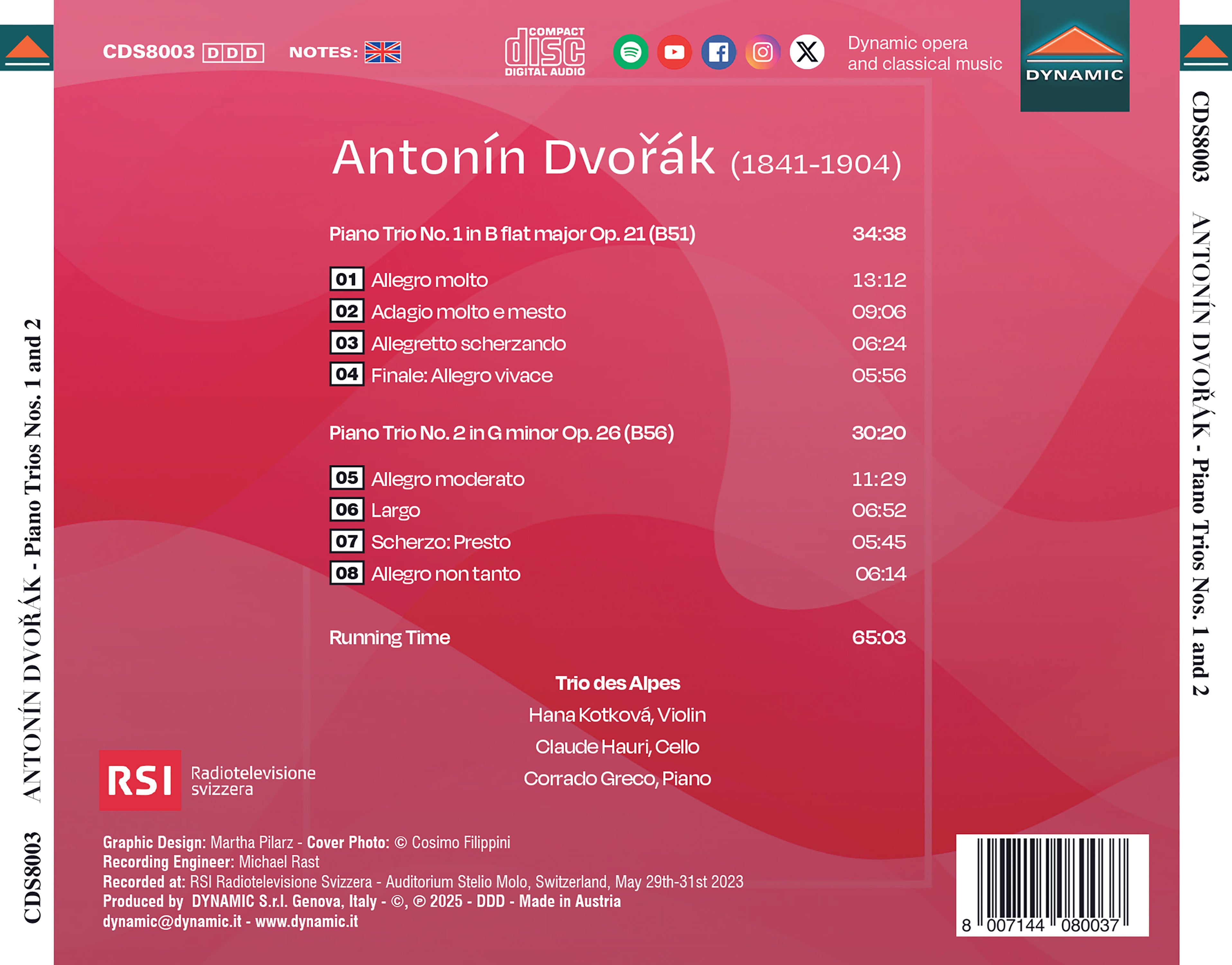 Dvorák: Piano Trio No. 1 in B-flat Major, Op. 21/...