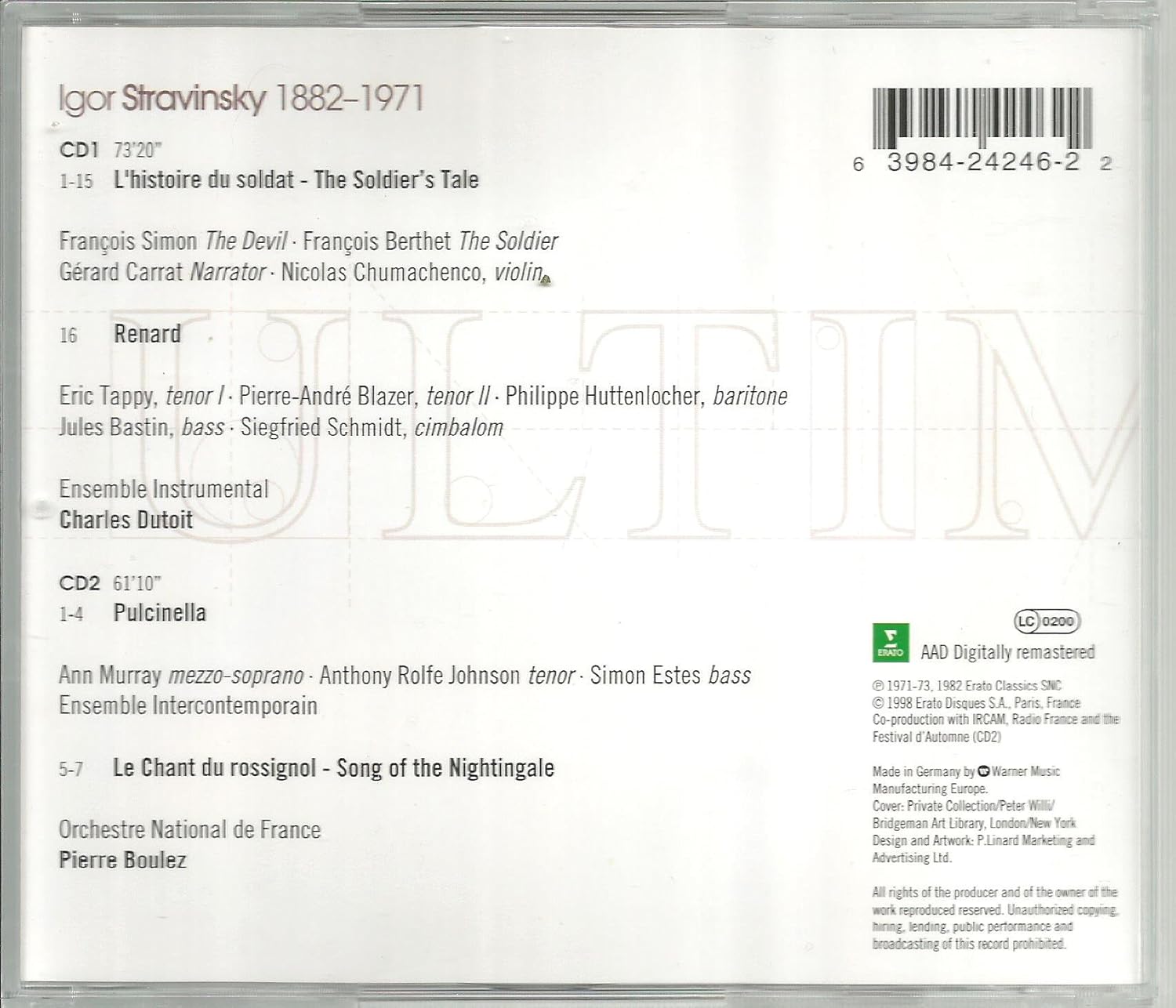 Stravinsky: Histoire Du Soldat