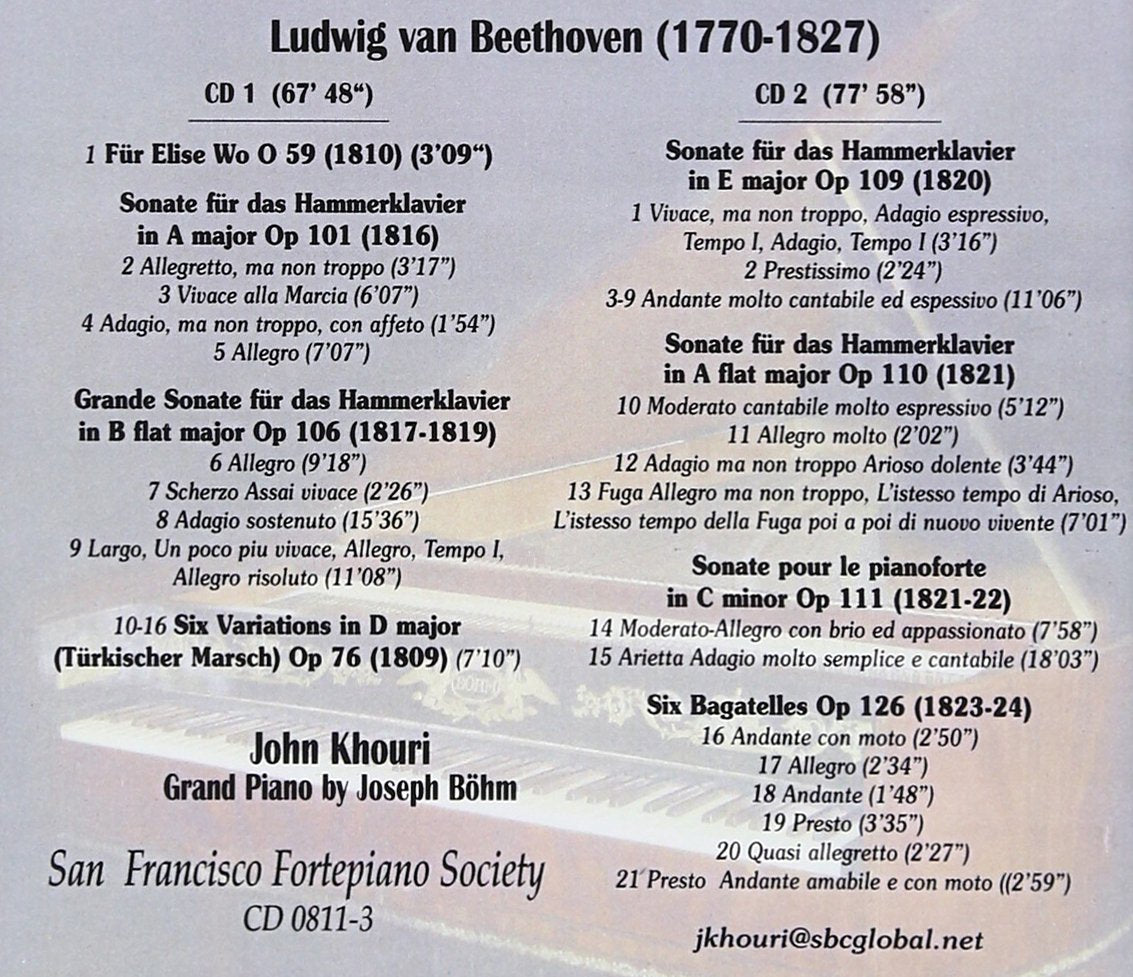 Beethoven 5 Last Piano Sonatas