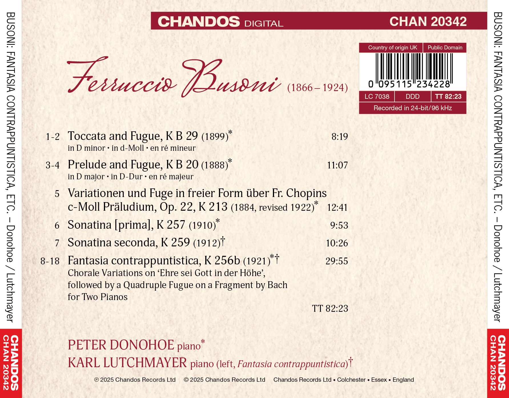 Busoni: Fantasia Contrappuntistica/Chopin Variations/....