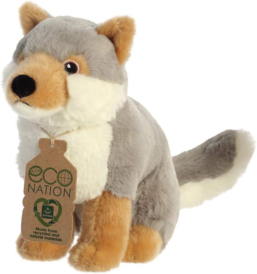 Aurora, 35006, Eco Nation, Wolf, 9.5In, Soft Toy, (Grey/White/Brown