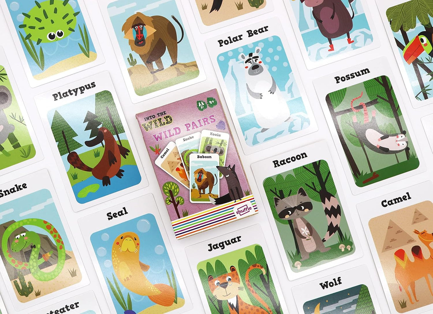 Shuffle Into The Wild 3 Juegos de Cartas para niños - Snap, familias y Parejas, fomenta la Memoria de Tus Hijos, Habilidades de combinación y coordinación, para Mayores de 3 años