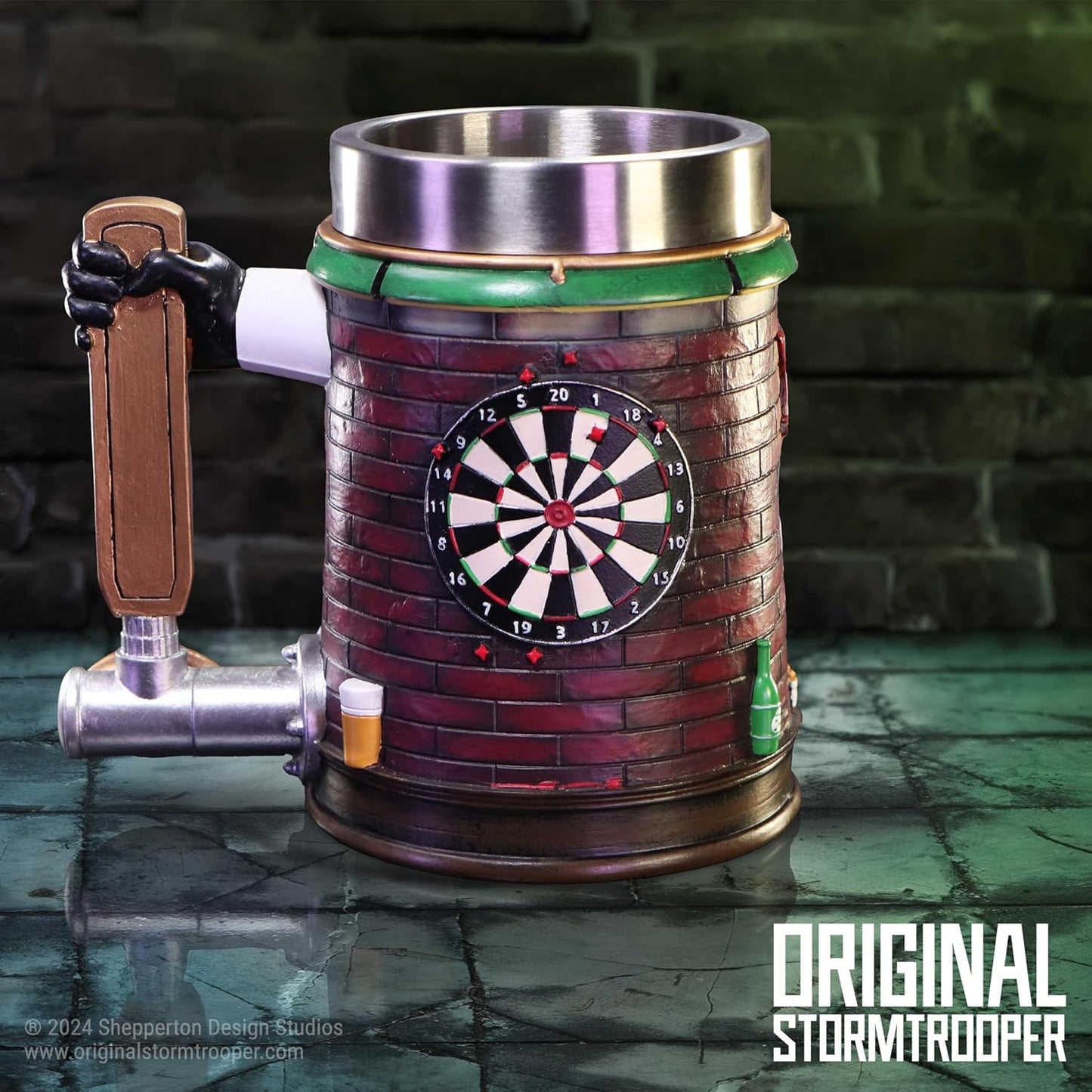 Nemesis Now Stormtrooper Bar Tankard 15,4 cm, hars, officieel gelicentieerde originele Stormtrooper, barontwerp, bierkraanhandvat, roestvrijstalen inzetstuk, gegoten in de fijnste hars, vakkundig