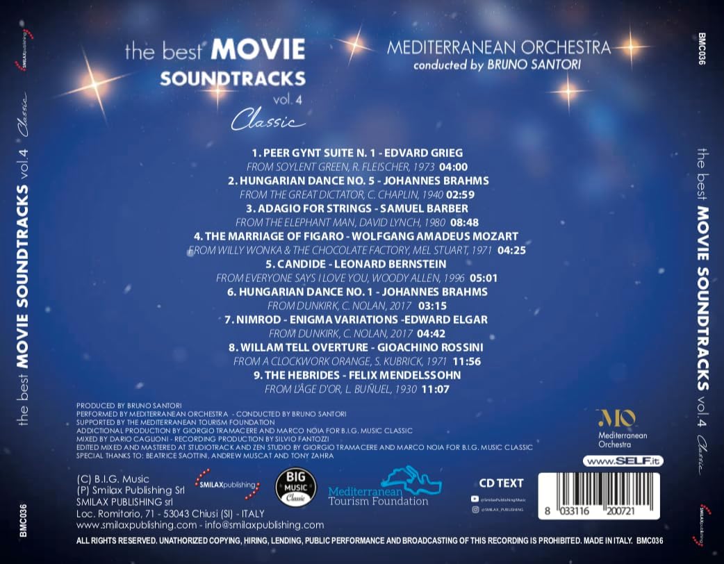 Mediterranean Orchestra / Bruno Sartori - The Best Movie Soundtrack Vol. 4