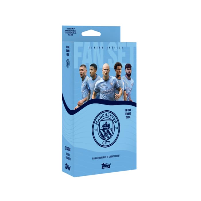 Topps verzamelkaarten - Fan Set Manchester City Season 2024/2025. Inclusief 28 kaarten pr. box -Voetbal verzamelkaarten.