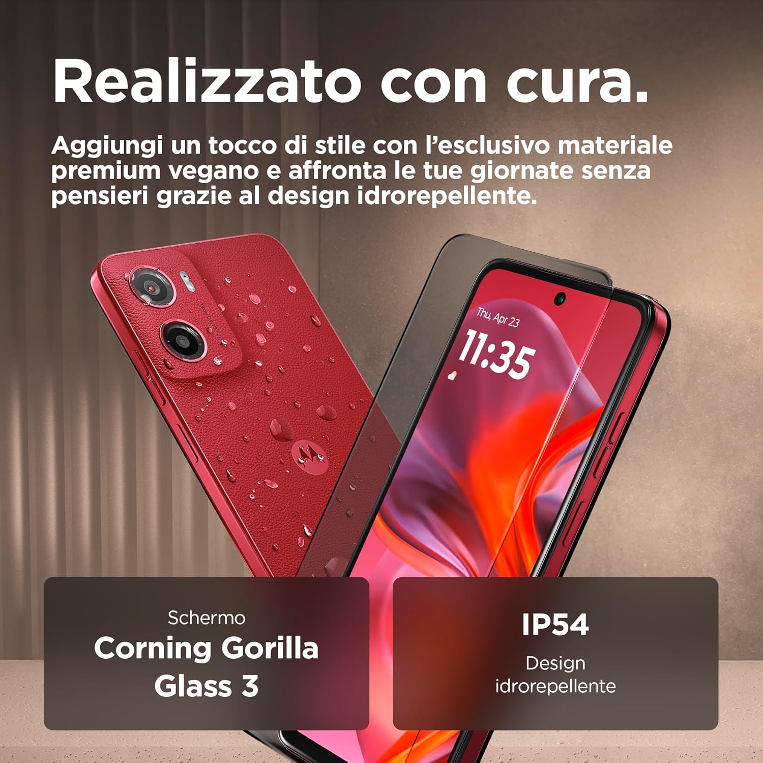 Motorola moto g05 (4/256GB, Fotocamera 50MP + sensore antisfarfallio, Display 6.67" HD+ 90Hz, batteria 5200mAh, MediaTek Helio G81, Android 15), Plum Red