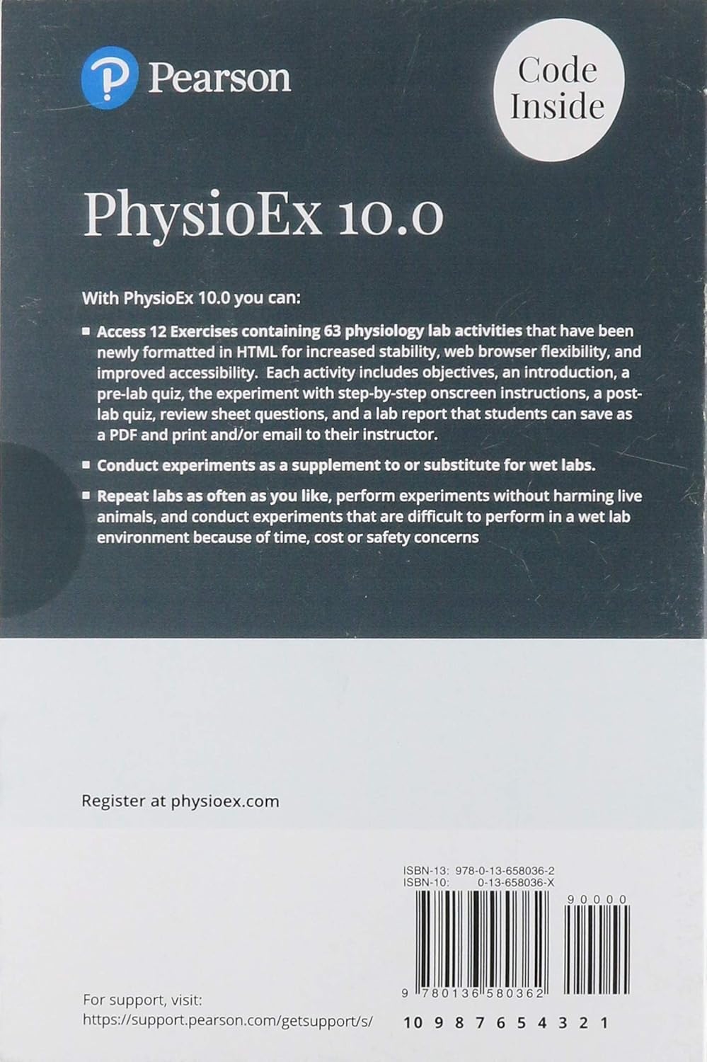 Website Access Code Card for PhysioEx 10.0: Laboratory Simulations in Physiology