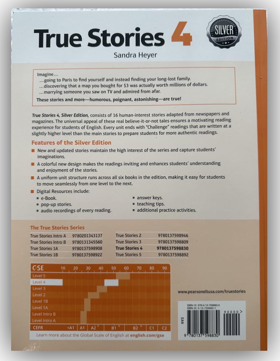 True Stories Silver Edition Level 4 Student`S Book And Ebook With Digital Resources And Pop-Up Stories