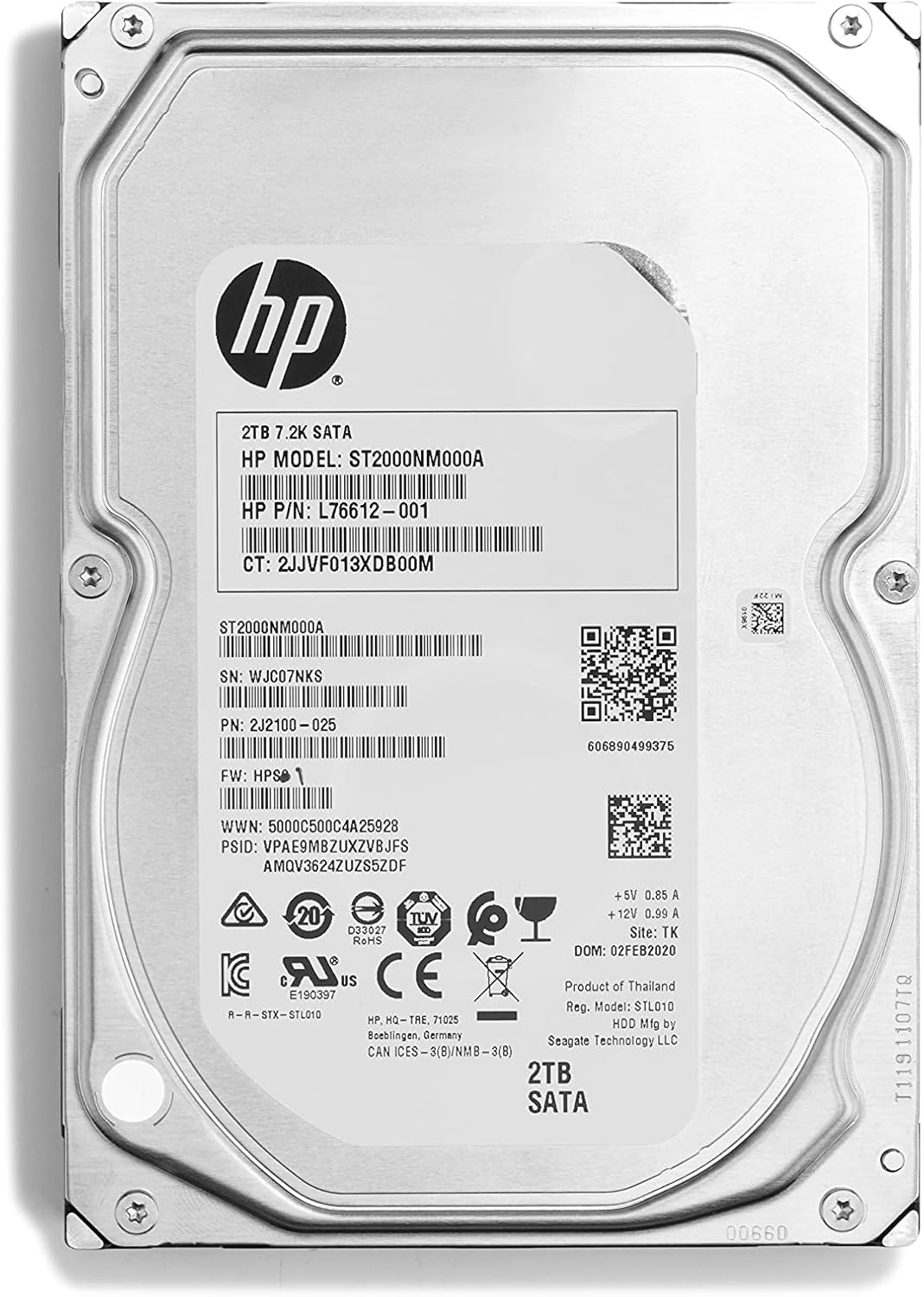 Hp 2Tb 7200Rpm Sata 3.5In Enterpris