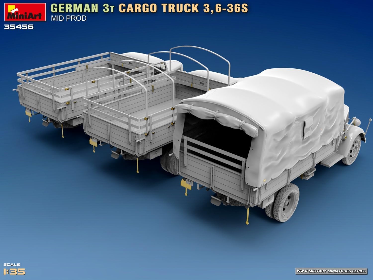 Mini Art 35456 1:35 Dt. 3t Cargo Truck 3,6-36S Mit.Pro. - getrouwe replica, modelbouw, plastic bouwpakket, knutselen, hobby, lijmen, modelbouwset, monteren