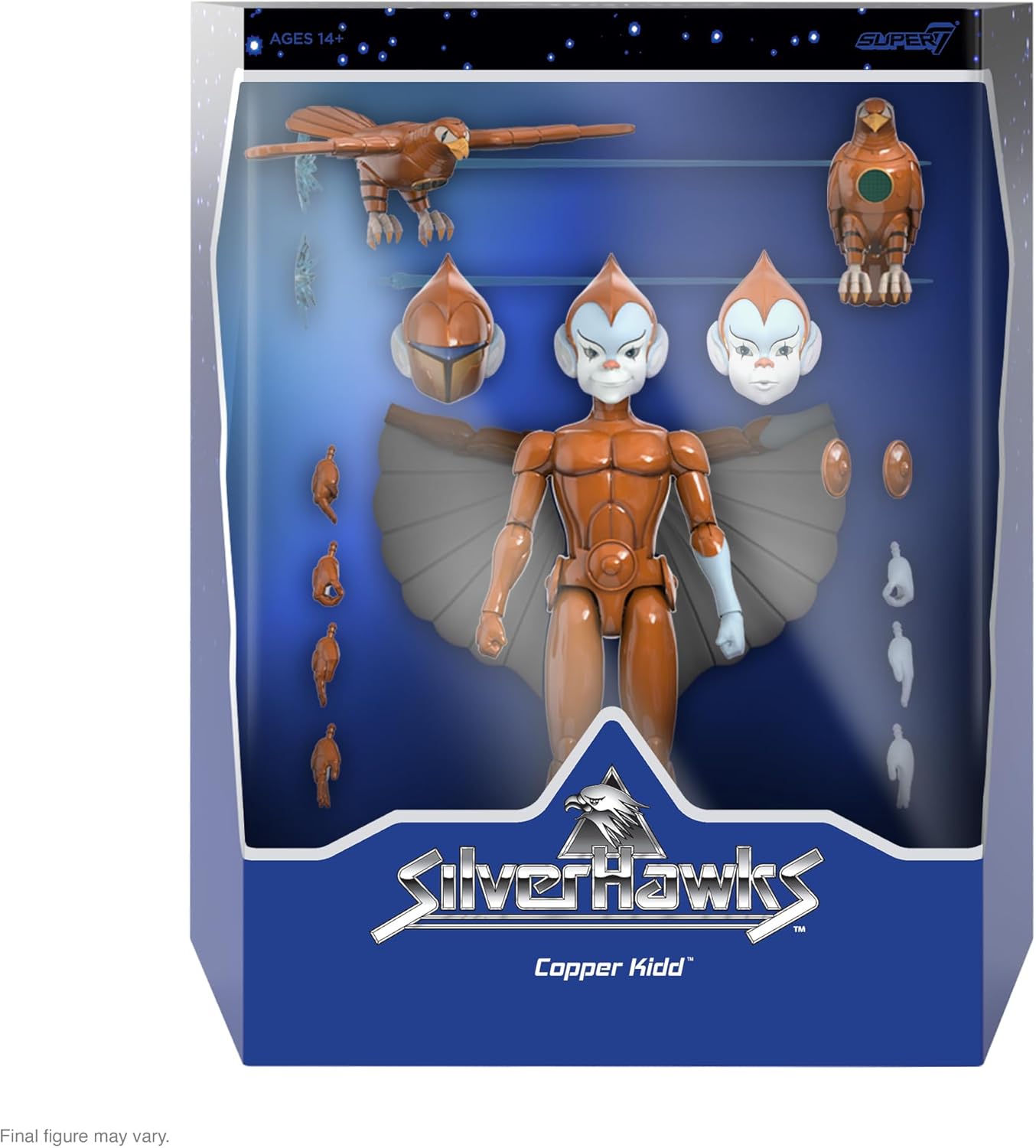 Super7 ULTIMATES! SilverHawks Copper Kidd - 7" SilverHawks Action Figure with Accessories Classic Cartoon Collectibles and Retro Toys