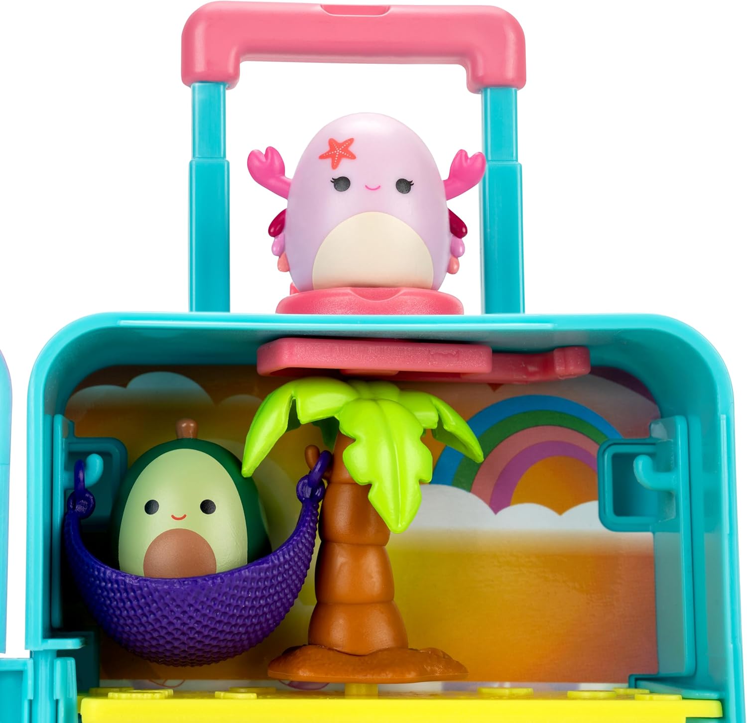 Squish-a-longs Juego de equipaje On-The-Go - (2) Mini-Squish de 1 pulgada, 3 niveles de juego, 3 accesorios y 2 piezas de juego - Colecciona, intercambia y juega - A partir de 6 años