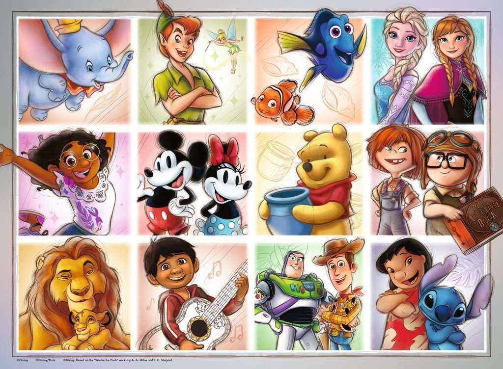 Ravensburger Kinderpuzzle - 12004118 Disney Multicharacter - Puzzle für Kinder ab 6 Jahren, mit 100 Teilen im XXL-Format
