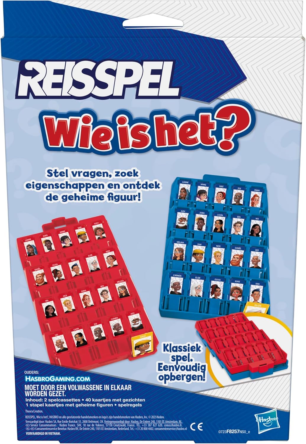 Wer ist das? Reiseausgabe, klassisches Ratespiel, Tragbares Spiel für 2 Spieler, Reisespiel für Kinder (niederländische Version
