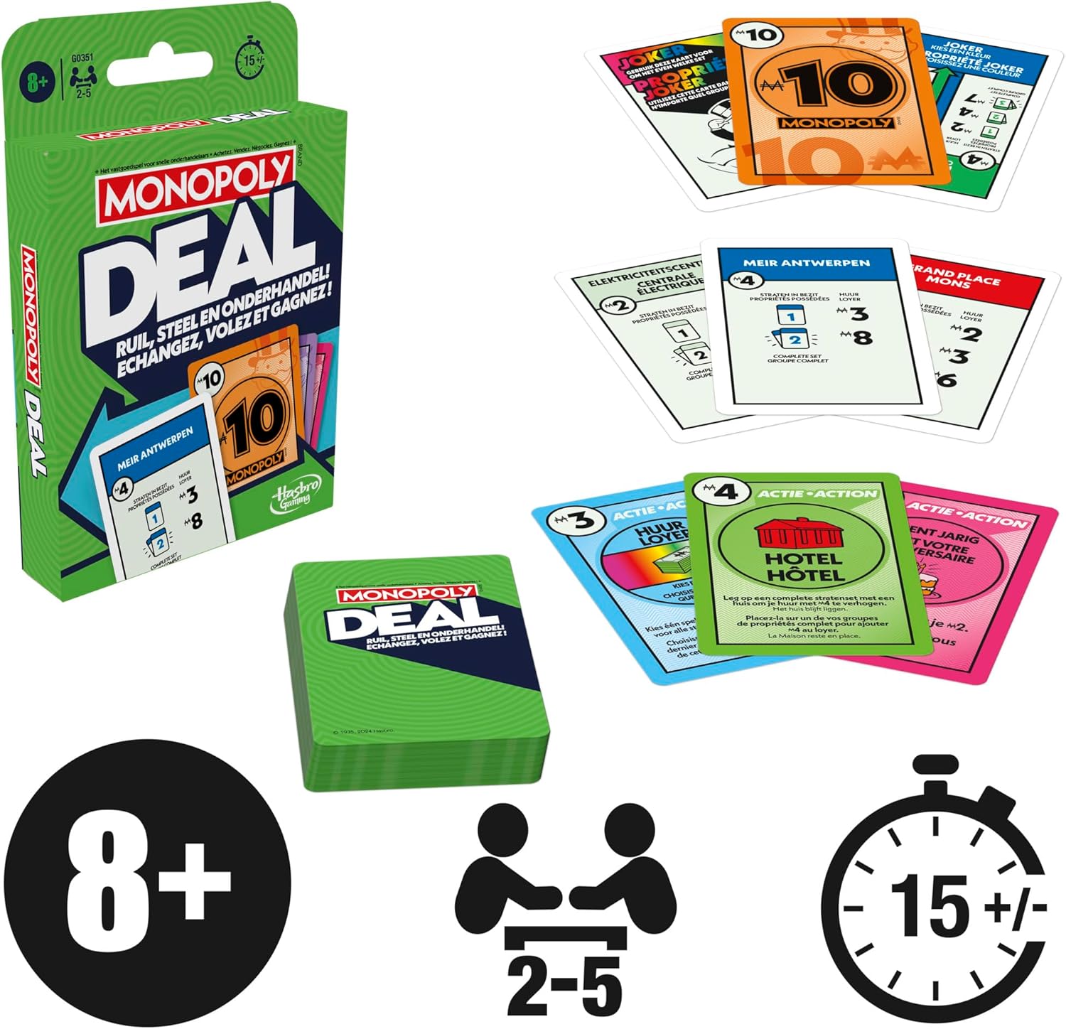 Hasbro Gaming Monopoly Deal Kartenspiel Französisch und Niederländisch