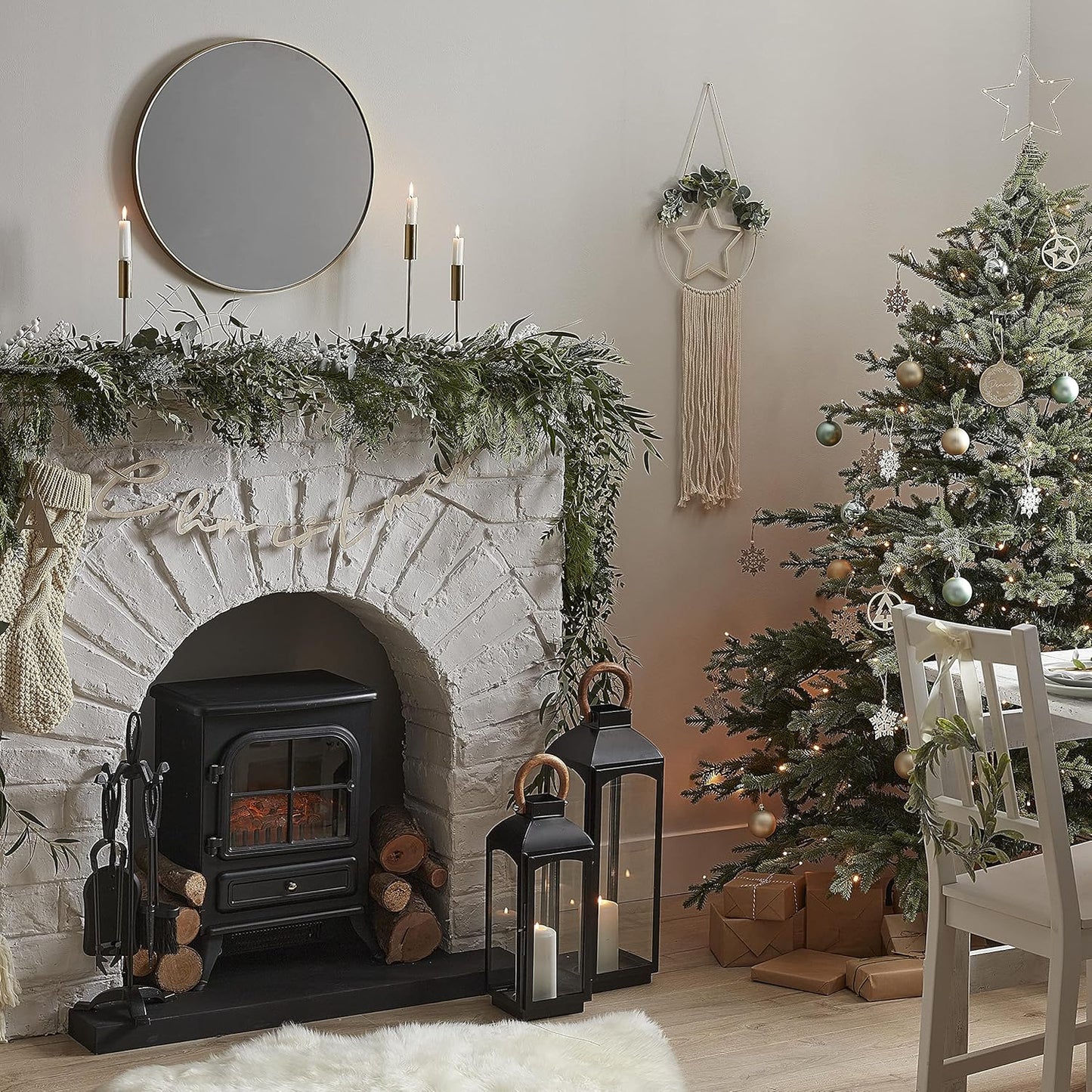 Ginger Ray NOEL-131 - Targa in metallo con scritta "Merry Christmas", colore: Nero