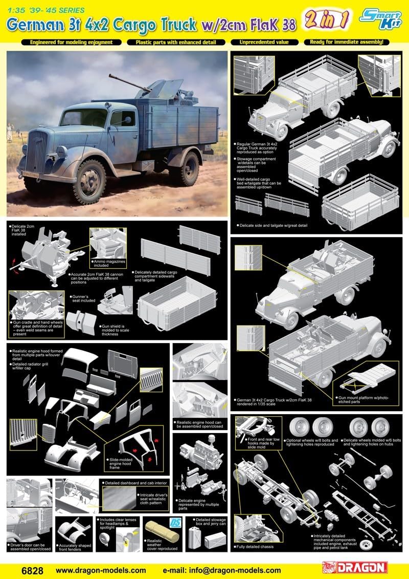 Dragon - German 3t 4x2 Cargo Truck W/2cm Sk (Dra6828