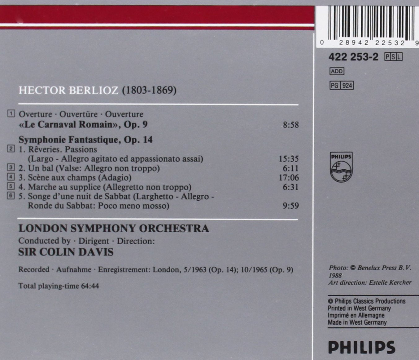 Berlioz-Symphonie Fantastique; Carnaval.../Davis