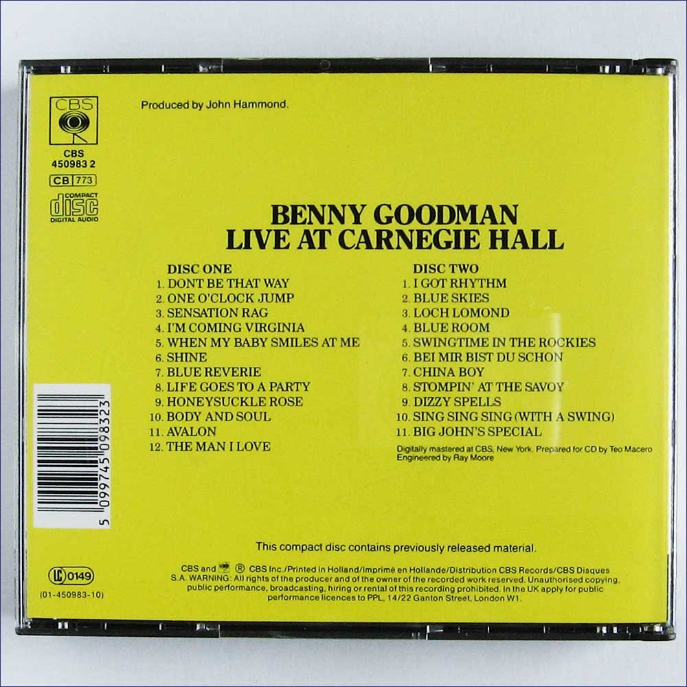 Benny Goodman-Live At Carnegie Hall