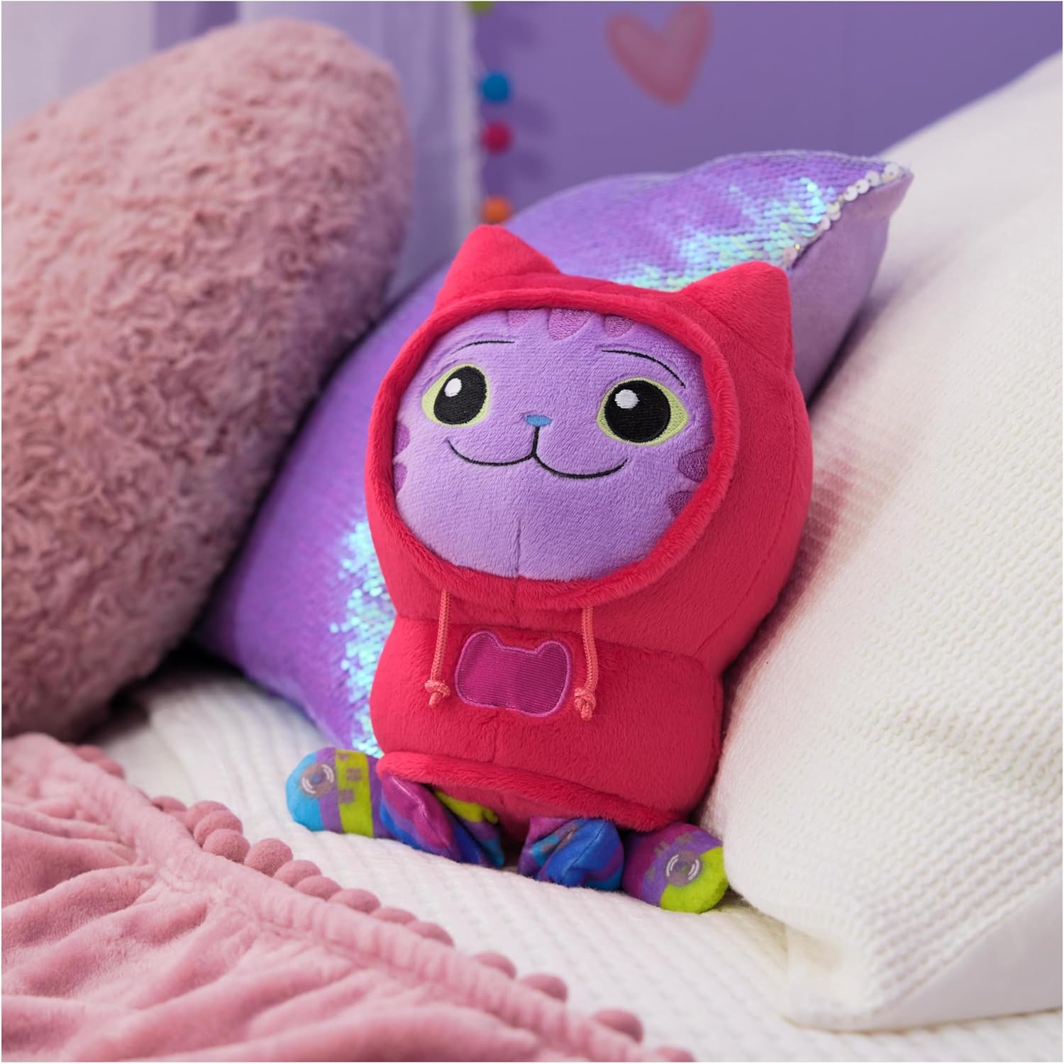 Gabby’s Dollhouse, Move & Groove Daniel James DJ Catnip Plush Toy, 25cm-Tall Stuffed Animal with Moving Arms, Kids’ Toys for Girls & Boys Aged 3+