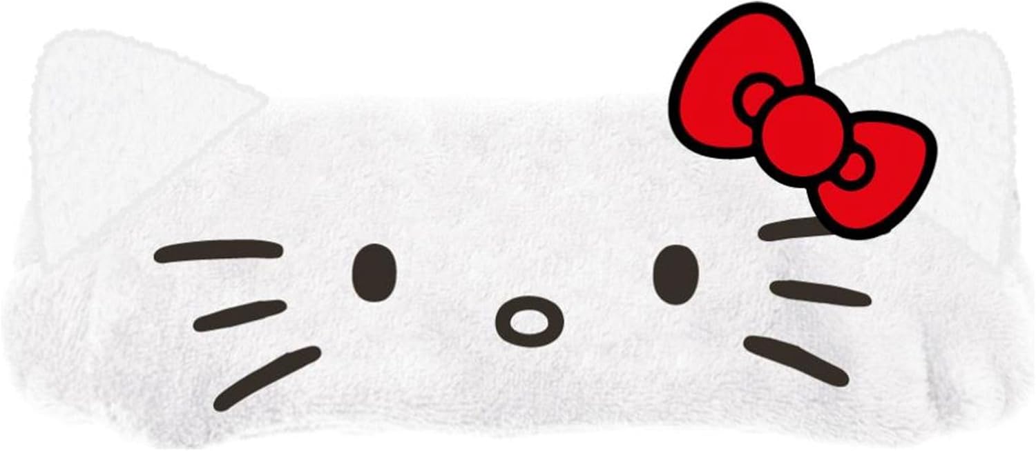 CERDÁ LIFE'S LITTLE MOMENTS | Fascia per il trucco Hello Kitty – morbida e regolabile, ideale per la pulizia del viso, il trucco e la spa