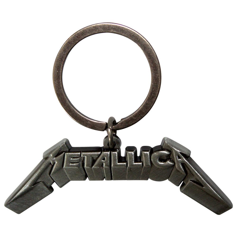 Rock Off officially licensed products Metallica 3D Band Logo Keyring Keychain One Size, Rock Off officially licensed products Metallica 3D Band Logo Portachiavi Keychain