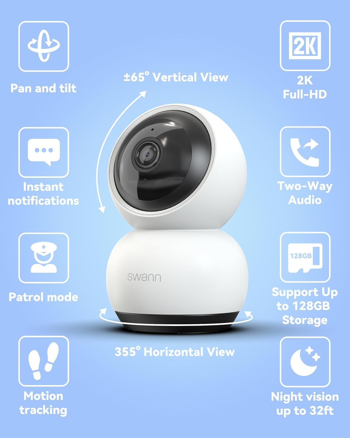 EUK-Swann EVO2K Indr Pan Tilt Wi-Fi Cam