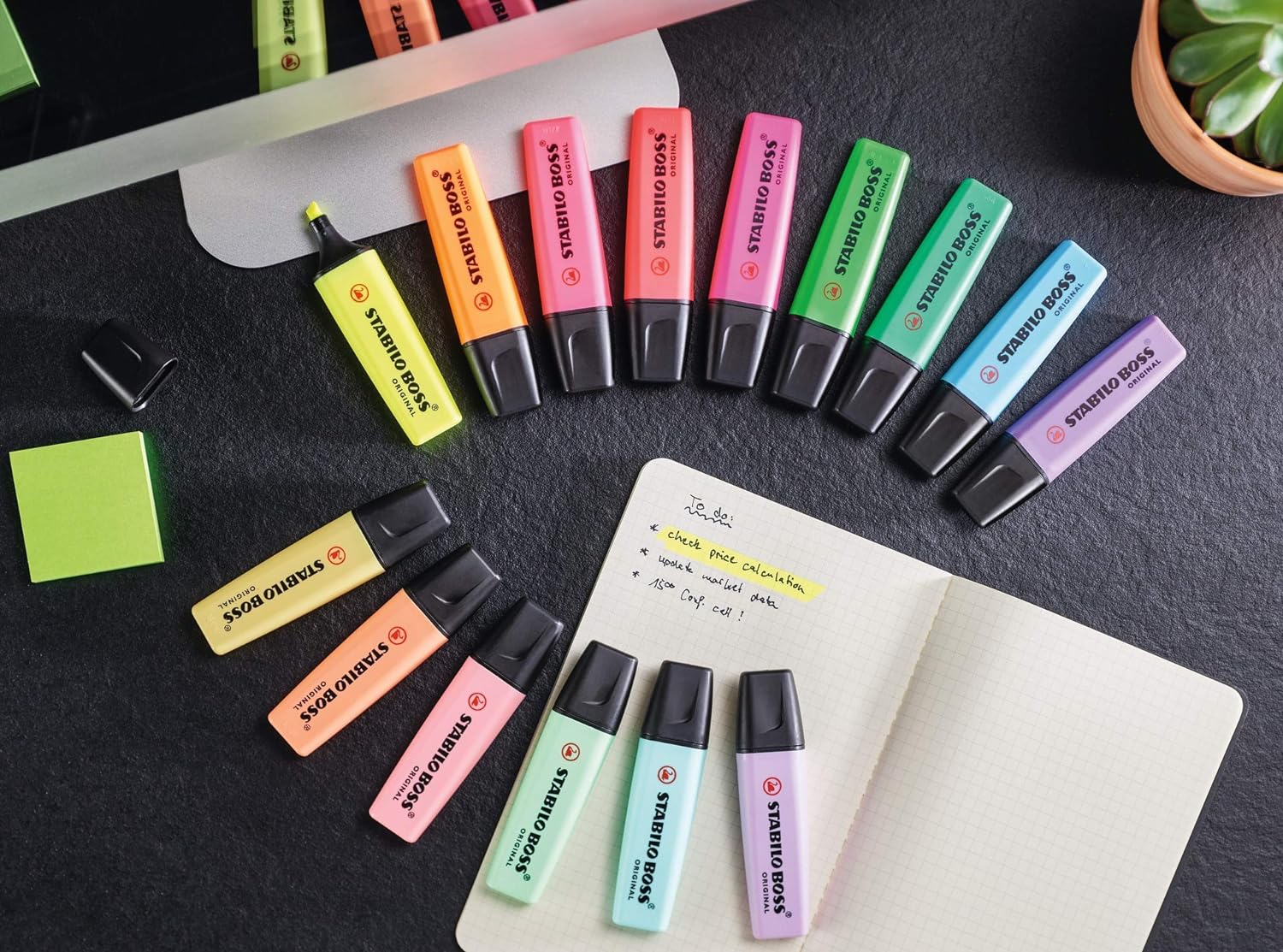 Highlighter - STABILO BOSS ORIGINAL - Big BOSS Pack of 48 - 5 x Assorted Colours