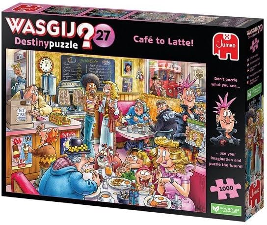 Wasgij Destiny 27 - du Petit Noir au café Latte ! - Café to Latte! - Puzzle Adulte - Puzzle Humoristique - Carton 100% Recyclé - 1000 pièces - Jumbo