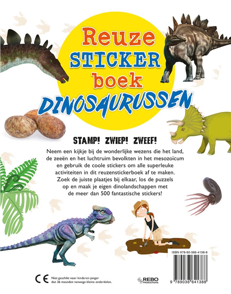 Rebo Publishers - Reuzestickerboek Dinosaurussen