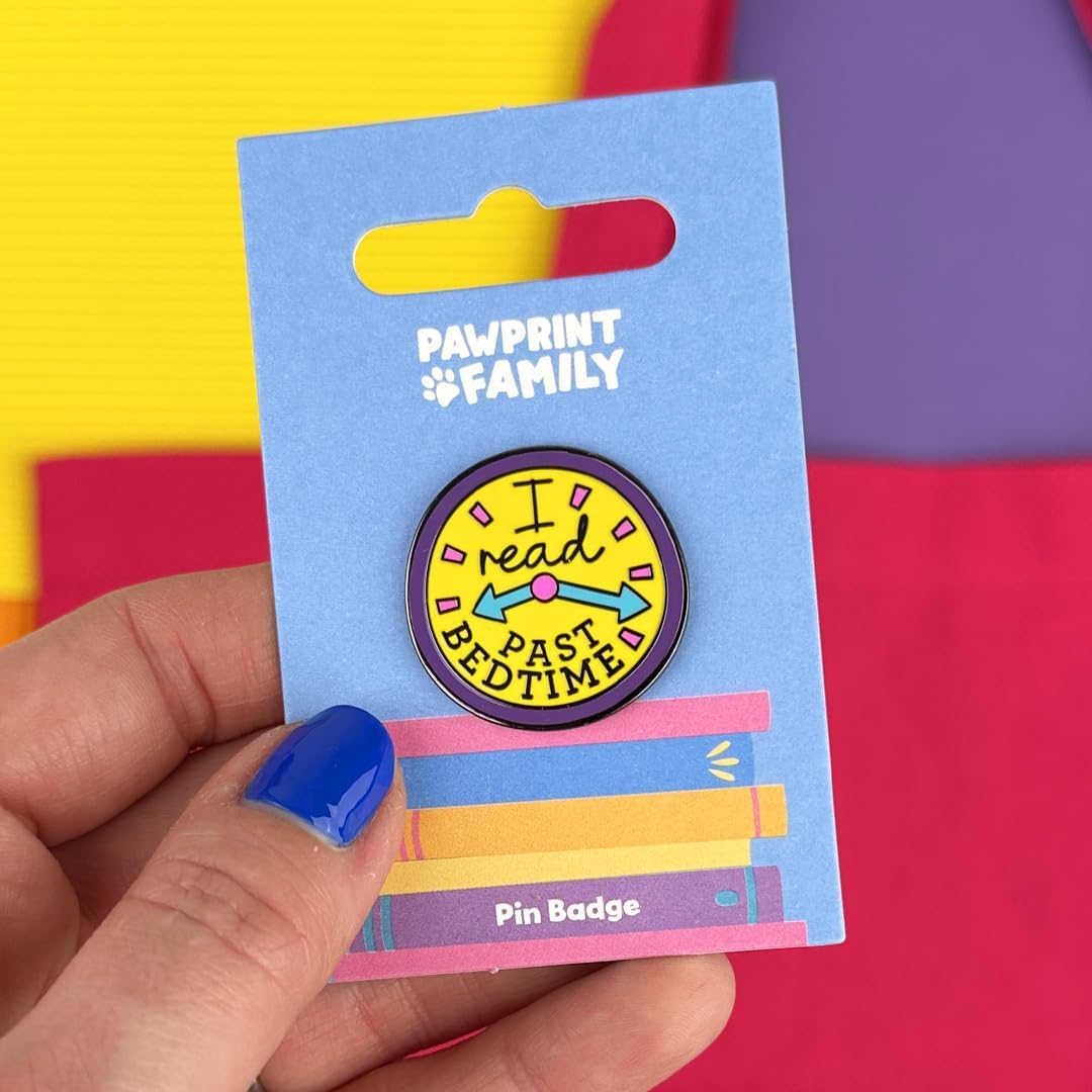 Pawprint Family | I Read Past Bedtime Enamel Pin Badge | World Book Day Official Merchandise