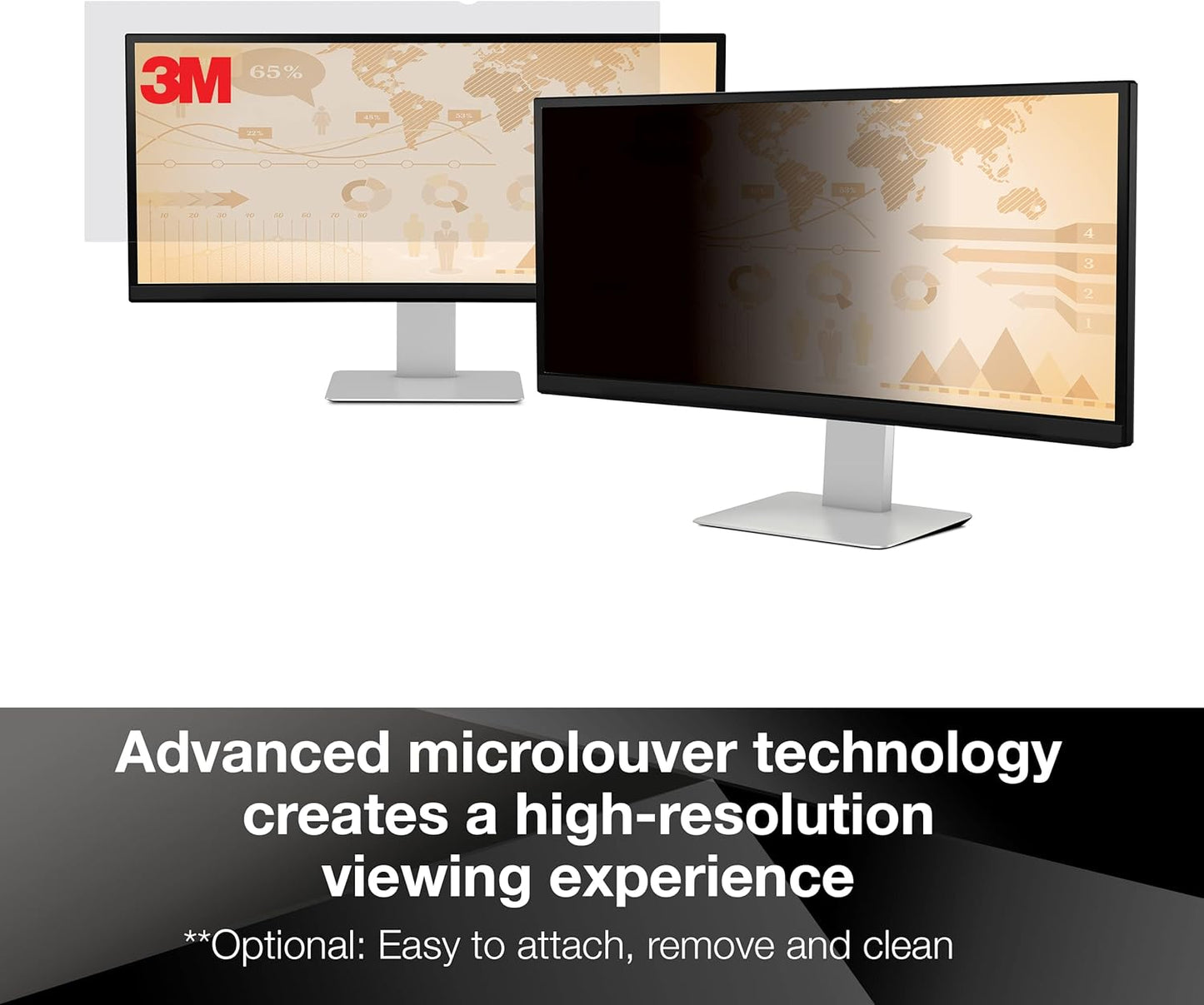 3M Privacy Filter for 31.5" Widescreen Monitor - display Privacy Filter - 31.5" Wide - Black