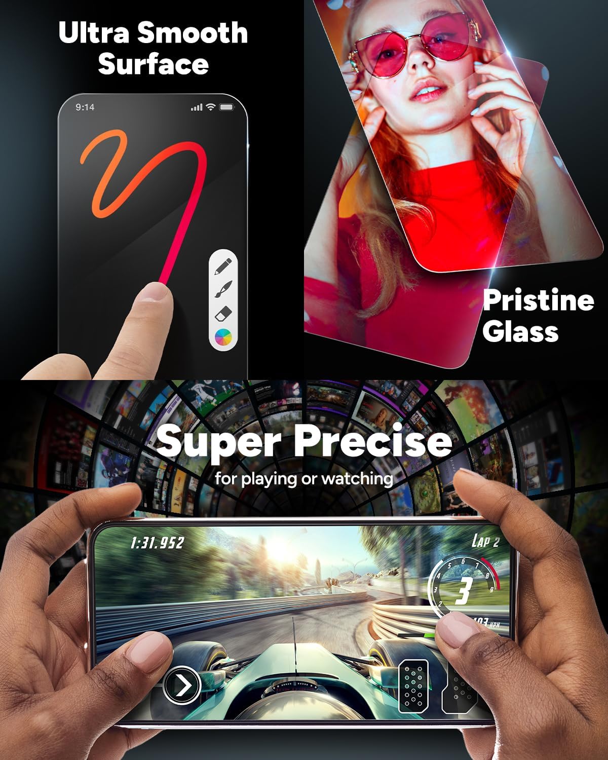 ZAGG InvisibleShield Glass Elite Tempered Glass Screen Protector for Samsung Galaxy S24 Plus , Case-Friendly, Smudge & Scratch-Resistant, Shockproof, Easy Application (Transparent)