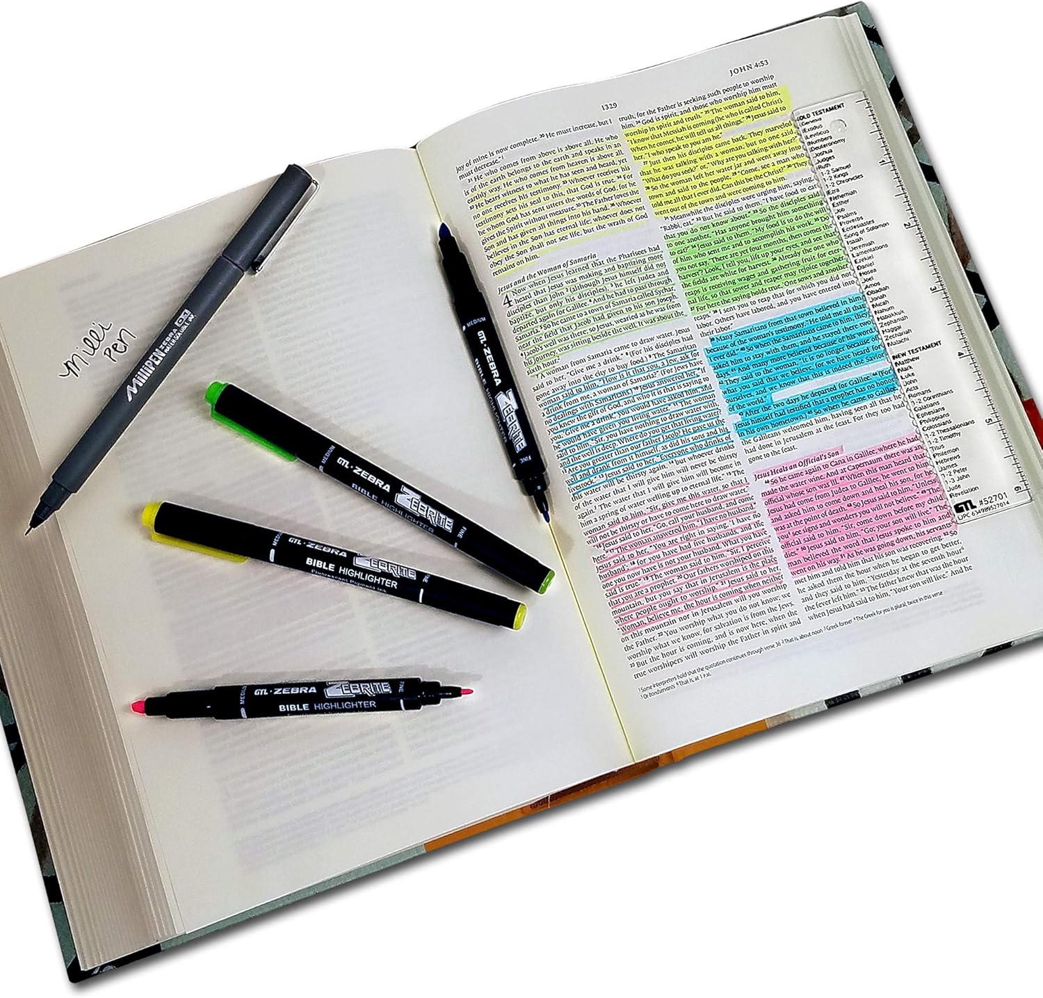 G.T. Luscombe Company, Inc. Zebrite Bible Marking Kit (Set of 5 + Ruler
