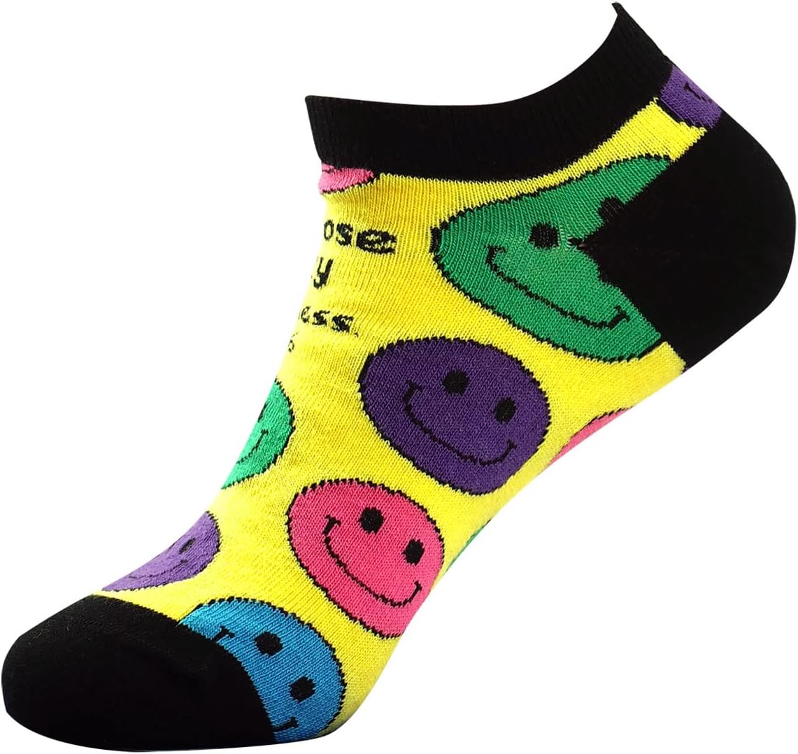 Kerusso Adult Ankle Socks - Choose Joy - Yellow - One Size Fits Most, Yellow, One Size