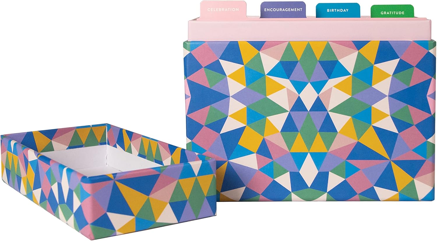 Bella Paper Kaleidoscope of Blessings All Occasion Greeting Card Set—20 Cards and lined Envelopes with Card Organizer Box —Birthday Cards, Celebration Cards, Encouragement Cards, Gratitude Cards