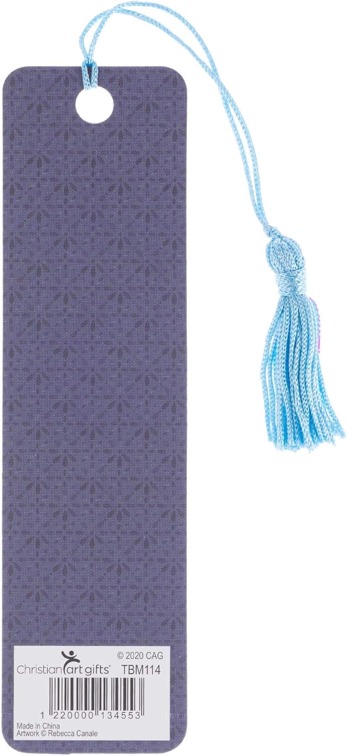 Christian Art Gifts Scripture Bookmark | Sweet Friendship – Proverbs 27:9 Bible Verse | Inspirational Blue Floral Bird Bookmark for Women w/Tassel
