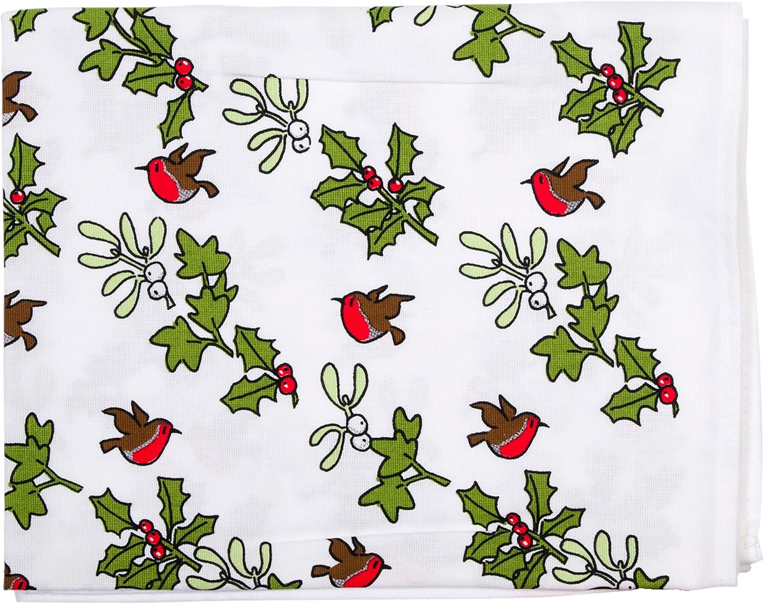 Alison Gardiner Christmas Tea Towel Holly and Ivy Design 100% Cotton