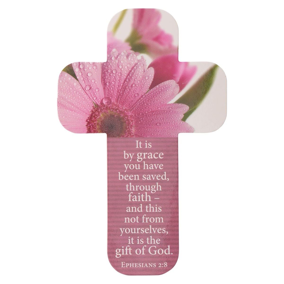 Pink Flower Cross Bookmark