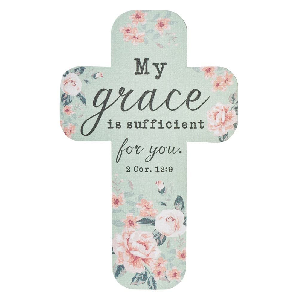 Christian Art Gifts Bookmark-Cross-My Grace is Sufficient/Pastel (Pack of 12)