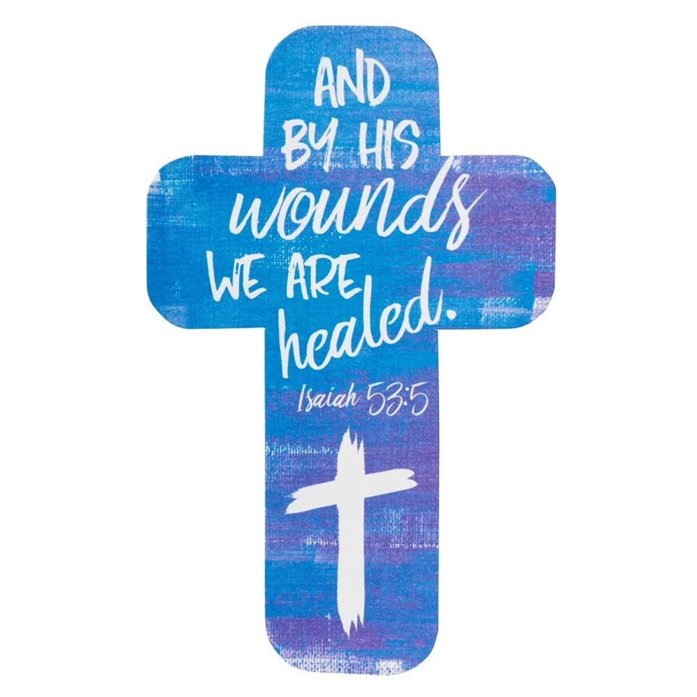 Christian Art Gifts Bookmark-Cross-by His Wounds We are Healed (Pack of 12)