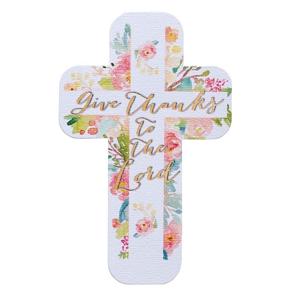 Christian Art Gifts Bookmark-Cross-Give Thanks to The Lord (Pack of 12)