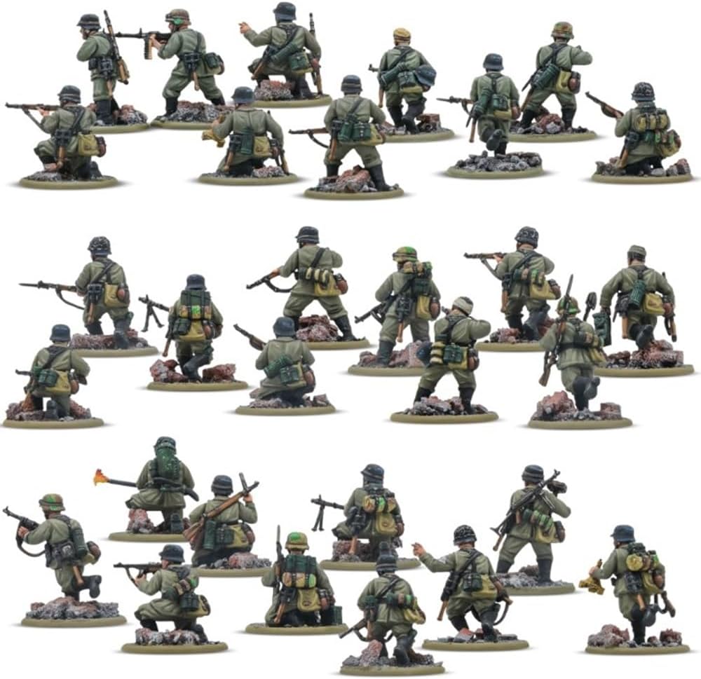 Warlord Games German Army Veterans Infantry Platoon - 28mm Scale Plastic Miniatures for Bolt Action Highly Detailed World War 2 Miniatures